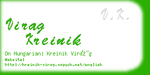 virag kreinik business card